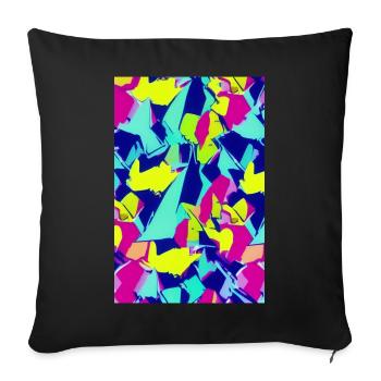 Retro Pattern Colorful - Sofa pillowcase 17,3'' x 17,3'' (45 x 45 cm) - black - Front