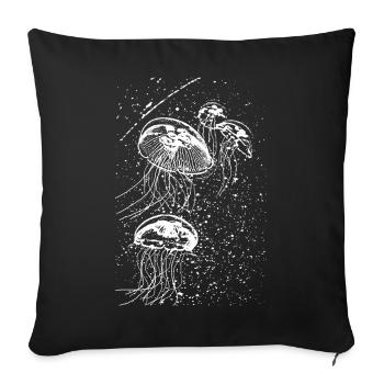 Jellyfish - Sofa pillowcase 17,3'' x 17,3'' (45 x 45 cm) - black - Front