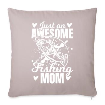 Drôle de maman pêcheuse - Housse de coussin décorative 45 x 45 cm - taupe clair - Devant