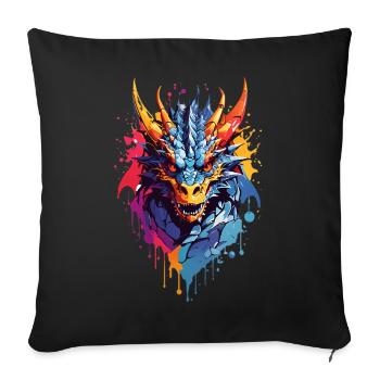Coole Drache - Sofakissenbezug 45 x 45 cm - Schwarz - Vorne
