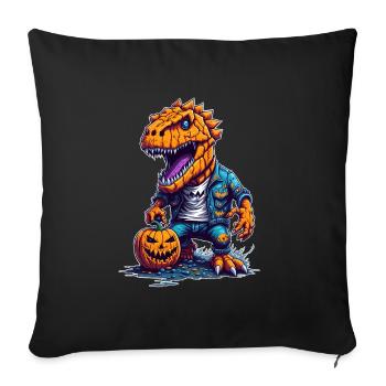 Halloween T Rex - Sofa pillowcase 17,3'' x 17,3'' (45 x 45 cm) - black - Front