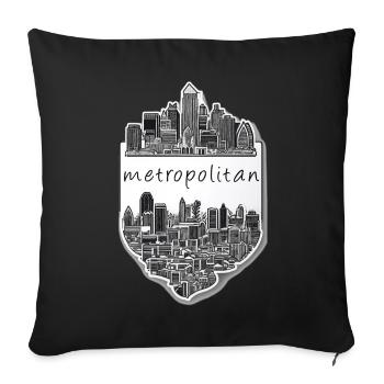 Métropolitain - Housse de coussin décorative 45 x 45 cm - noir - Devant
