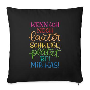 Lauter Schweigen Regenbogen - Sofakissenbezug 45 x 45 cm - Schwarz - Vorne