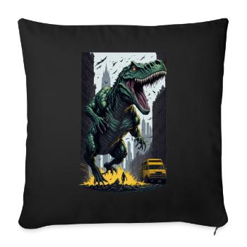 T Rex - Housse de coussin décorative 45 x 45 cm - noir - Devant