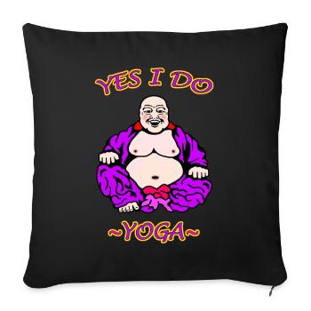 Humorous Yoga Illustration - Sofa pillowcase 17,3'' x 17,3'' (45 x 45 cm) - black - Front