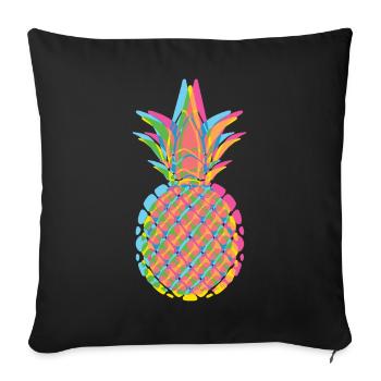 ANANAS flou dans les couleurs pastel - Housse de coussin décorative 45 x 45 cm - noir - Devant