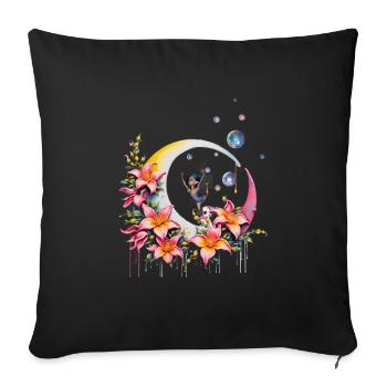 Fee tanzt auf dem Mond - Sofakissenbezug 45 x 45 cm - Schwarz - Vorne