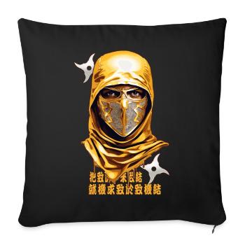 Guerrier samouraï - Housse de coussin décorative 45 x 45 cm - noir - Devant