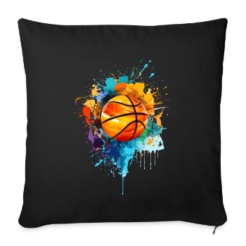 Colorful Basketball Paint Splash Splash Splash of Color - Sofa pillowcase 17,3'' x 17,3'' (45 x 45 cm) - black - Front
