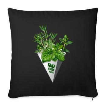 Herbes à emporter - impression amusante pour les gourmets - Housse de coussin décorative 45 x 45 cm - noir - Devant