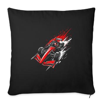 Voiture de course de formule | Illustration de course à grande vitesse - Housse de coussin décorative 45 x 45 cm - noir - Devant