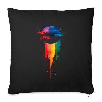 Subtil et cool Dripping Pride drapeau arc en ciel Design - Housse de coussin décorative 45 x 45 cm - noir - Devant
