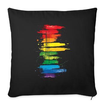 Subtil et cool Dripping Pride drapeau arc en ciel Design - Housse de coussin décorative 45 x 45 cm - noir - Devant