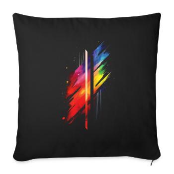 Subtil et cool Dripping Pride drapeau arc en ciel Design - Housse de coussin décorative 45 x 45 cm - noir - Devant