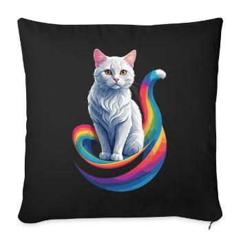 Cute Cat - Sofa pillowcase 17,3'' x 17,3'' (45 x 45 cm) - black - Front