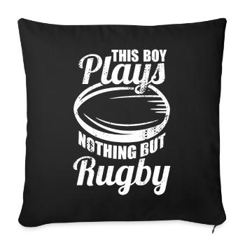 Garçon de rugby - Housse de coussin décorative 45 x 45 cm - noir - Devant