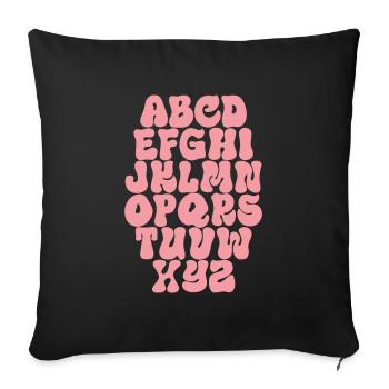 Letters ABC Alphabet - Sofa pillowcase 17,3'' x 17,3'' (45 x 45 cm) - black - Front
