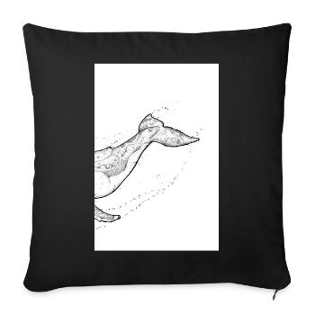 Buckelwal B - Sofakissenbezug 45 x 45 cm - Schwarz - Vorne
