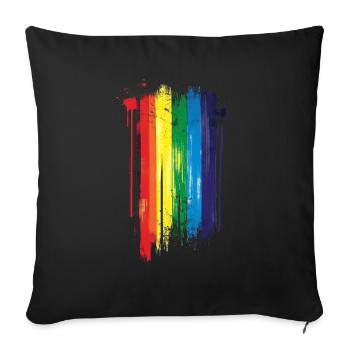 Subtle and Cool Dripping Pride Flag Rainbow Design - Sofa pillowcase 17,3'' x 17,3'' (45 x 45 cm) - black - Front