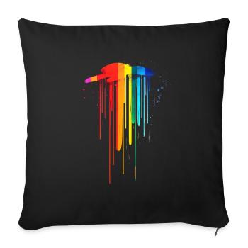 Subtle and Cool Dripping Pride Flag Rainbow Design - Sofa pillowcase 17,3'' x 17,3'' (45 x 45 cm) - black - Front