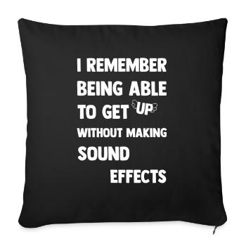 I make sound effects - Sofa pillowcase 17,3'' x 17,3'' (45 x 45 cm) - black - Front