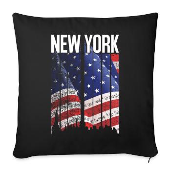 New York Flag Mosaic - Sofa pillowcase 17,3'' x 17,3'' (45 x 45 cm) - black - Front