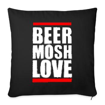 Beer Mosh Love White Letter - Sofa pillowcase 17,3'' x 17,3'' (45 x 45 cm) - black - Front