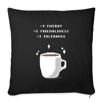 Coffee boost - Sofakissenbezug 45 x 45 cm - Schwarz - Vorne