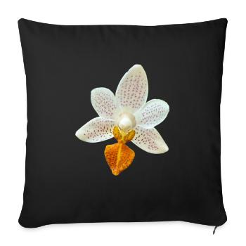 Fleur d’orchidée Phalaenopsis MiniMark Orchidée - Housse de coussin décorative 45 x 45 cm - noir - Devant