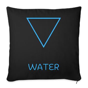 Water Element - Sofa pillowcase 17,3'' x 17,3'' (45 x 45 cm) - black - Front