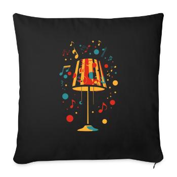 Lampe Musique Des Années 70 - Housse de coussin décorative 45 x 45 cm - noir - Devant
