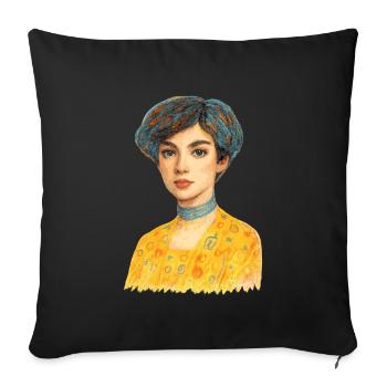 Golden elegance - Sofa pillowcase 17,3'' x 17,3'' (45 x 45 cm) - black - Front