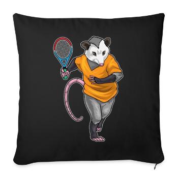 Beutelratte Tennis Tennisschläger - Sofakissenbezug 45 x 45 cm - Schwarz - Vorne