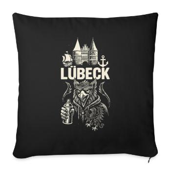Lübeck Street Vibes - Sofa pillowcase 17,3'' x 17,3'' (45 x 45 cm) - black - Front