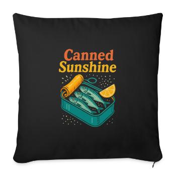 Canned Sunshine – Sardine Pop-Art Tea - Sofa pillowcase 17,3'' x 17,3'' (45 x 45 cm) - black - Front