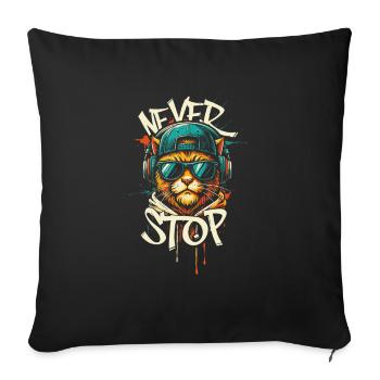 Hip-hop Chat Head Graffiti - Housse de coussin décorative 45 x 45 cm - noir - Devant