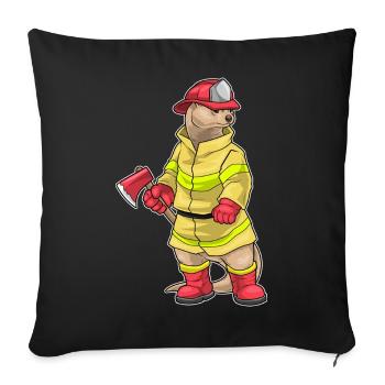 Otter Hache de pompier Brigade de pompiers - Housse de coussin décorative 45 x 45 cm - noir - Devant