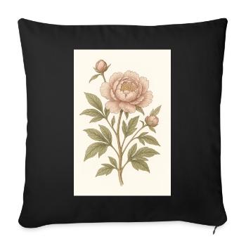 Eine klassische Blume - Sofakissenbezug 45 x 45 cm - Schwarz - Vorne