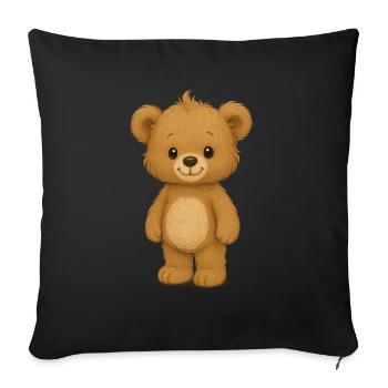 Nounours - Housse de coussin décorative 45 x 45 cm - noir - Devant