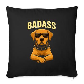 Labrador Vibes – Cool, Treu, Unwiderstehlich - Sofakissenbezug 45 x 45 cm - Schwarz - Vorne