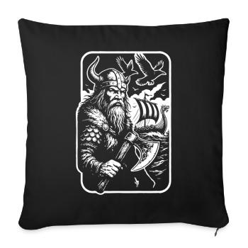 Guerriers runiques du Nord - Housse de coussin décorative 45 x 45 cm - noir - Devant