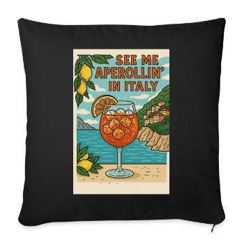 Italian Spritz Cartoon Design - Sofa pillowcase 17,3'' x 17,3'' (45 x 45 cm) - black - Front