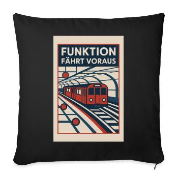 U Bahn Bauhaus 1930er Funktion fährt voraus Retro - Sofakissenbezug 45 x 45 cm - Schwarz - Vorne