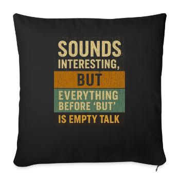 Conception de citation de motivation de discussion vide - Housse de coussin décorative 45 x 45 cm - noir - Devant