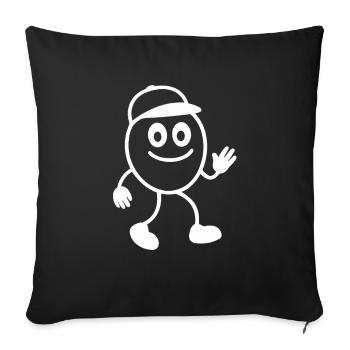 Ribbo - Figurine allumette amusante pour la bonne humeur - Housse de coussin décorative 45 x 45 cm - noir - Devant
