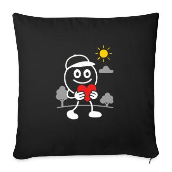 Ribbo with a heart full of love - Sofa pillowcase 17,3'' x 17,3'' (45 x 45 cm) - black - Front