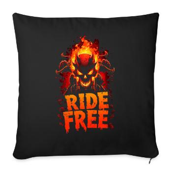 Roulez gratuitement en Hellbike - Housse de coussin décorative 45 x 45 cm - noir - Devant