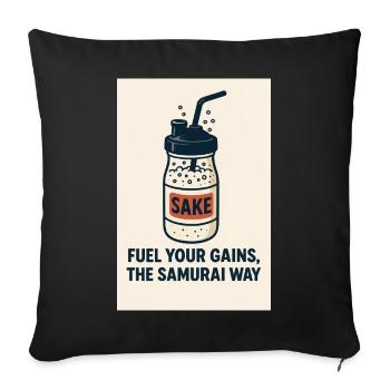 Sake- und Samurai-Stil-Zuwächse - Sofakissenbezug 45 x 45 cm - Schwarz - Vorne