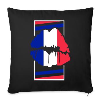France - Housse de coussin décorative 45 x 45 cm - noir - Devant