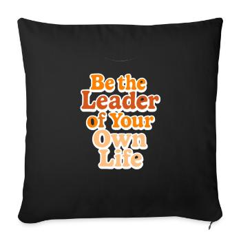 Inspirierendes Führungstextdesign - Sofakissenbezug 45 x 45 cm - Schwarz - Vorne